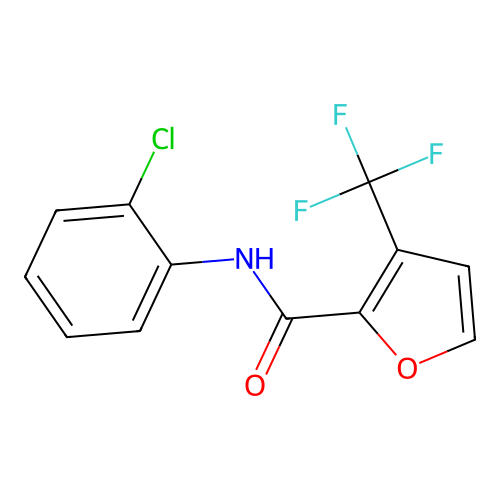 N-(2-chlorophenyl)-3-(trifluoromethyl)furan-2-carboxamide structure