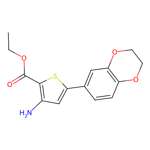 Ethyl 3-amino-5-(2,3-dihydro-1,4-benzodioxin-6-yl)thiophene-2-carboxylate structure