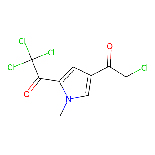 2,2,2-trichloro-1-(4-(2-chloroacetyl)-1-methyl-1H-pyrrol-2-yl)ethan-1-one structure