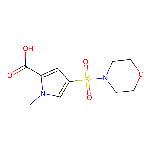 1-methyl-4-(morpholine-4-sulfonyl)-1H-pyrrole-2-carboxylic acid structure