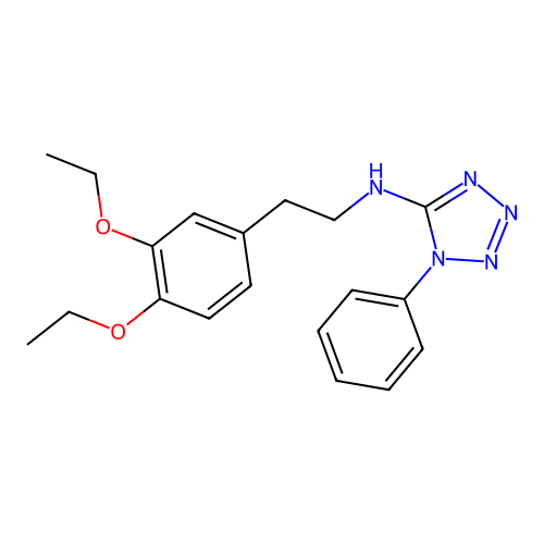 N-[2-(3,4-Diethoxyphenyl)ethyl]-1-phenyl-1H-tetrazol-5-amine structure