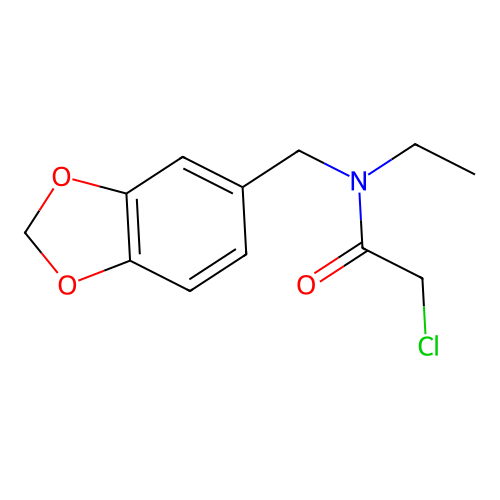 N-(2H-1,3-benzodioxol-5-ylmethyl)-2-chloro-N-ethylacetamide structure