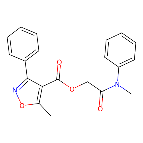 [2-(N-methylanilino)-2-oxoethyl] 5-methyl-3-phenyl-1,2-oxazole-4-carboxylate structure