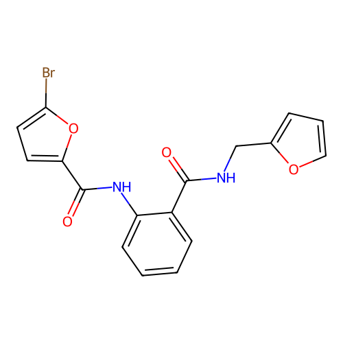 5-bromo-N-[2-(furan-2-ylmethylcarbamoyl)phenyl]furan-2-carboxamide structure