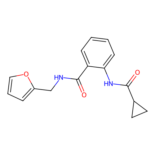 2-[(cyclopropylcarbonyl)amino]-N-(2-furylmethyl)benzamide structure