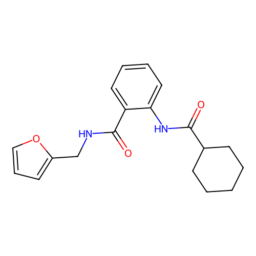 2-[(cyclohexylcarbonyl)amino]-N-(2-furylmethyl)benzamide structure