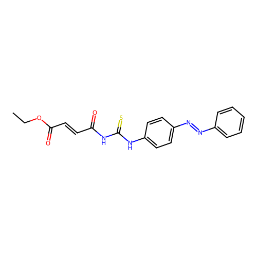 2-Butenoic acid, 4-oxo-4-[[[[4-(2-phenyldiazenyl)phenyl]amino]thioxomethyl]amino]-, ethyl ester structure