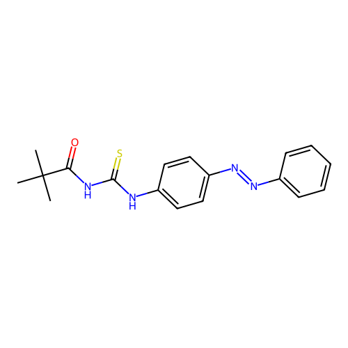Propanamide, 2,2-dimethyl-N-[[[4-(2-phenyldiazenyl)phenyl]amino]thioxomethyl]- structure