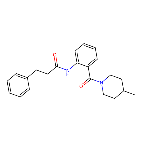N-[2-(4-methylpiperidine-1-carbonyl)phenyl]-3-phenylpropanamide structure