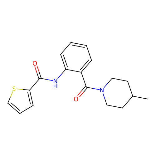 N-[2-(4-methylpiperidine-1-carbonyl)phenyl]thiophene-2-carboxamide structure