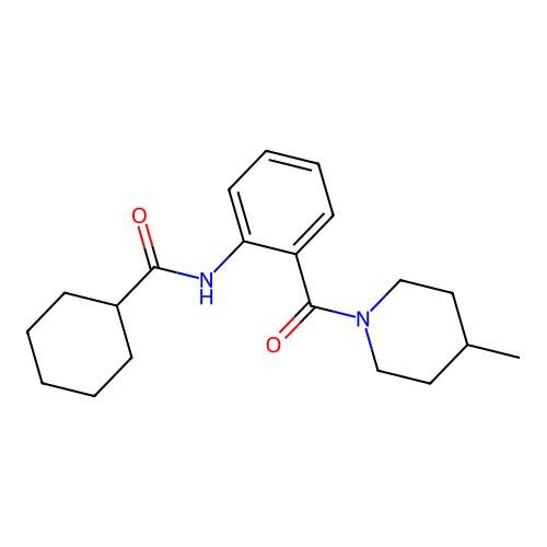 N-[2-(4-methylpiperidine-1-carbonyl)phenyl]cyclohexanecarboxamide structure