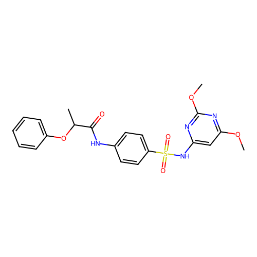 N-{4-[(2,6-dimethoxypyrimidin-4-yl)sulfamoyl]phenyl}-2-phenoxypropanamide structure