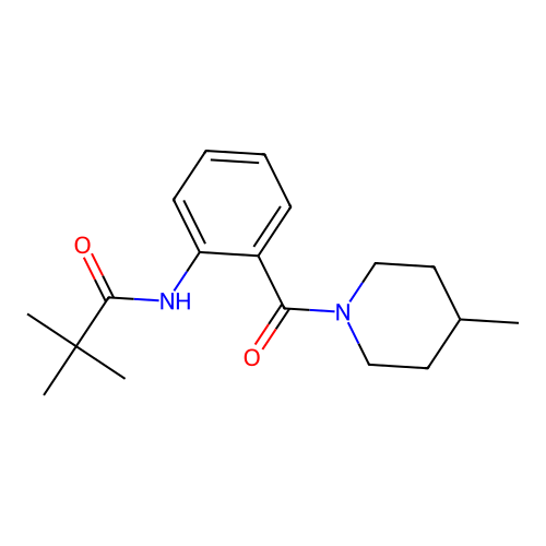 2,2-dimethyl-N-[2-(4-methylpiperidine-1-carbonyl)phenyl]propanamide structure