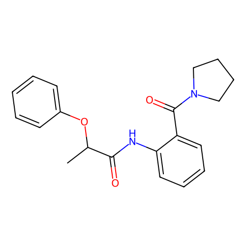 2-phenoxy-N-[2-(1-pyrrolidinylcarbonyl)phenyl]propanamide structure