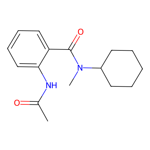 2-acetamido-N-cyclohexyl-N-methylbenzamide structure