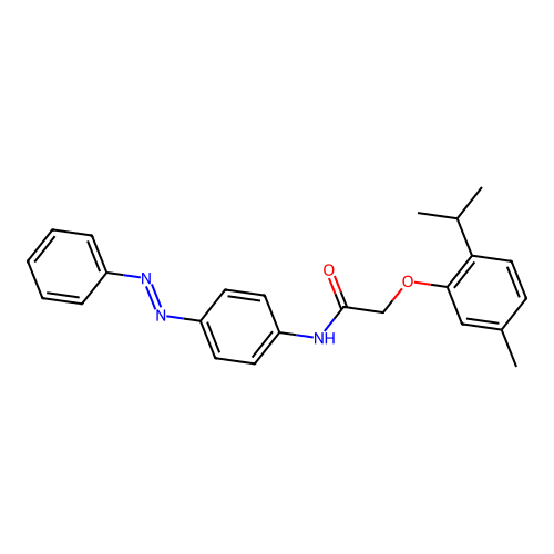 Acetamide, 2-[5-methyl-2-(1-methylethyl)phenoxy]-N-[4-(2-phenyldiazenyl)phenyl]- structure