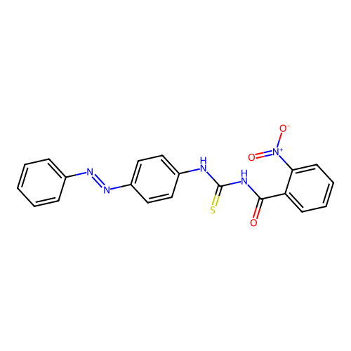 Benzamide, 2-nitro-N-[[[4-(2-phenyldiazenyl)phenyl]amino]thioxomethyl]- structure