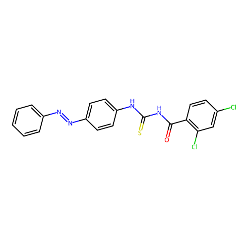 Benzamide, 2,4-dichloro-N-[[[4-(2-phenyldiazenyl)phenyl]amino]thioxomethyl]- structure