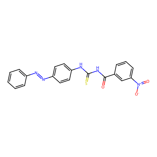 Benzamide, 3-nitro-N-[[[4-(2-phenyldiazenyl)phenyl]amino]thioxomethyl]- structure