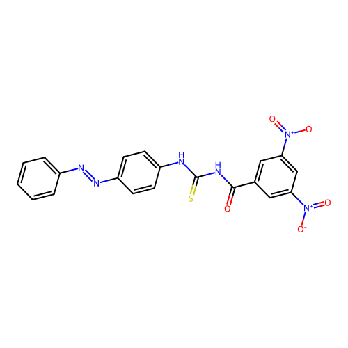 Benzamide, 3,5-dinitro-N-[[[4-(2-phenyldiazenyl)phenyl]amino]thioxomethyl]- structure
