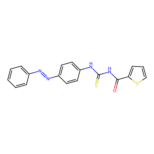 2-Thiophenecarboxamide, N-[[[4-(2-phenyldiazenyl)phenyl]amino]thioxomethyl]- structure