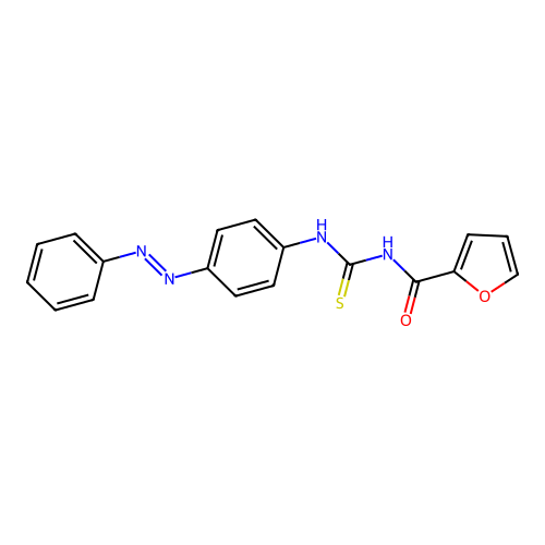 2-Furancarboxamide, N-[[[4-(2-phenyldiazenyl)phenyl]amino]thioxomethyl]- structure