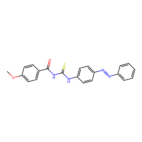 Benzamide, 4-methoxy-N-[[[4-(2-phenyldiazenyl)phenyl]amino]thioxomethyl]- structure