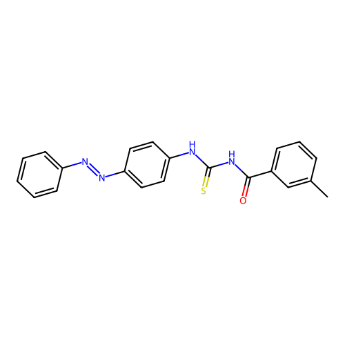 Benzamide, 3-methyl-N-[[[4-(2-phenyldiazenyl)phenyl]amino]thioxomethyl]- structure