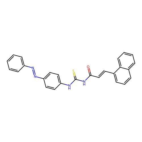 2-Propenamide, 3-(1-naphthalenyl)-N-[[[4-(2-phenyldiazenyl)phenyl]amino]thioxomethyl]- structure