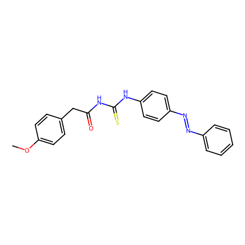 Benzeneacetamide, 4-methoxy-N-[[[4-(2-phenyldiazenyl)phenyl]amino]thioxomethyl]- structure