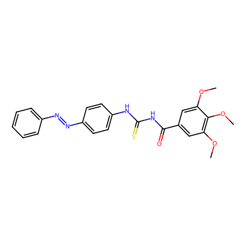 Benzamide, 3,4,5-trimethoxy-N-[[[4-(2-phenyldiazenyl)phenyl]amino]thioxomethyl]- structure