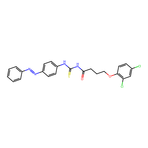 Butanamide, 4-(2,4-dichlorophenoxy)-N-[[[4-(2-phenyldiazenyl)phenyl]amino]thioxomethyl]- structure