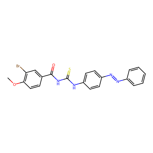 3-bromo-4-methoxy-N-[(4-phenyldiazenylphenyl)carbamothioyl]benzamide structure