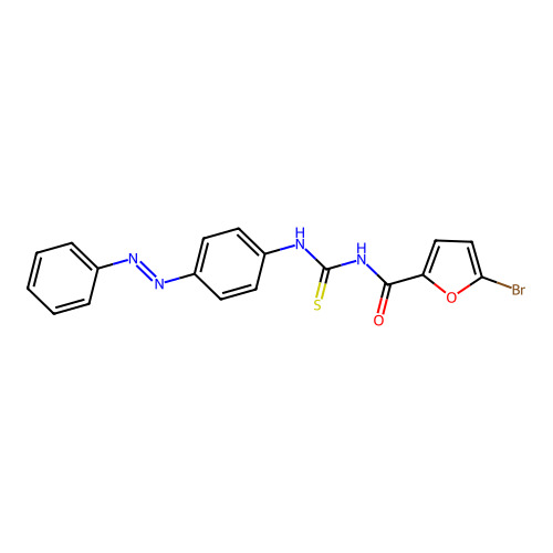2-Furancarboxamide, 5-bromo-N-[[[4-(2-phenyldiazenyl)phenyl]amino]thioxomethyl]- structure