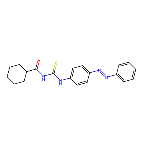 Cyclohexanecarboxamide, N-[[[4-(2-phenyldiazenyl)phenyl]amino]thioxomethyl]- structure