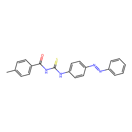 Benzamide, 4-methyl-N-[[[4-(2-phenyldiazenyl)phenyl]amino]thioxomethyl]- structure