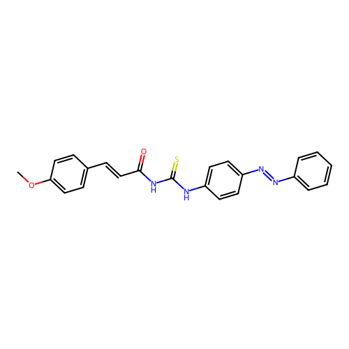 2-Propenamide, 3-(4-methoxyphenyl)-N-[[[4-(2-phenyldiazenyl)phenyl]amino]thioxomethyl]- structure