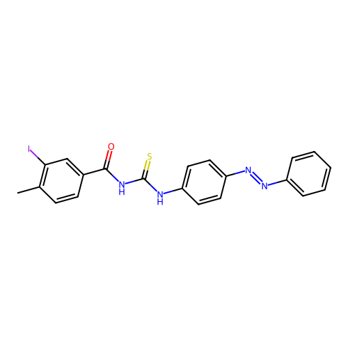Benzamide, 3-iodo-4-methyl-N-[[[4-(2-phenyldiazenyl)phenyl]amino]thioxomethyl]- structure