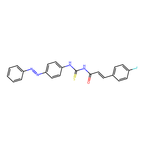 2-Propenamide, 3-(4-fluorophenyl)-N-[[[4-(2-phenyldiazenyl)phenyl]amino]thioxomethyl]- structure