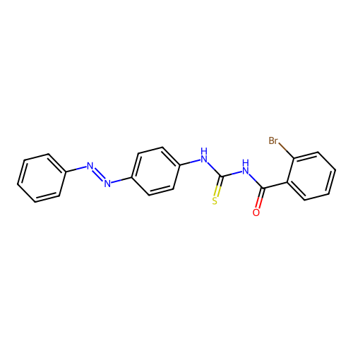 Benzamide, 2-bromo-N-[[[4-(2-phenyldiazenyl)phenyl]amino]thioxomethyl]- structure