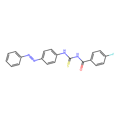 Benzamide, 4-fluoro-N-[[[4-(2-phenyldiazenyl)phenyl]amino]thioxomethyl]- structure