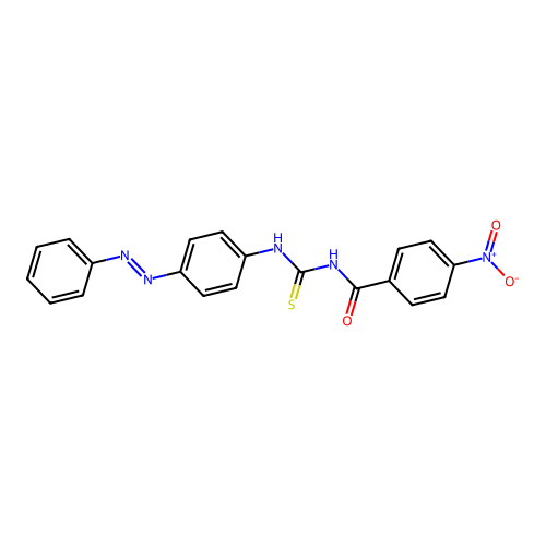Benzamide, 4-nitro-N-[[[4-(2-phenyldiazenyl)phenyl]amino]thioxomethyl]- structure