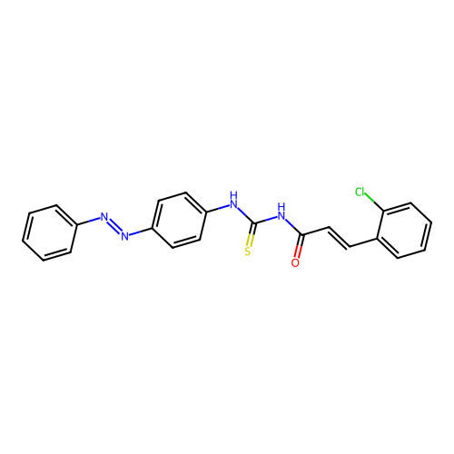 2-Propenamide, 3-(2-chlorophenyl)-N-[[[4-(2-phenyldiazenyl)phenyl]amino]thioxomethyl]- structure