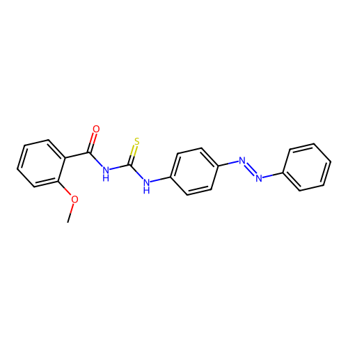 Benzamide, 2-methoxy-N-[[[4-(2-phenyldiazenyl)phenyl]amino]thioxomethyl]- structure