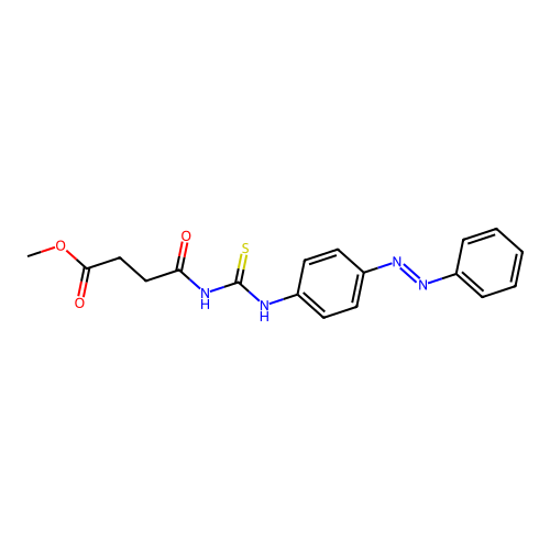 Methyl 3-[(4-phenyldiazenylphenyl)thiocarbamoylcarbamoyl]propanoate structure