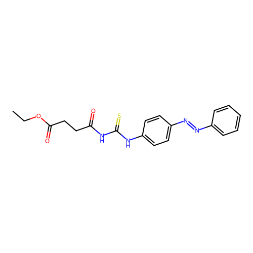 Ethyl 3-[(4-phenyldiazenylphenyl)thiocarbamoylcarbamoyl]propanoate structure