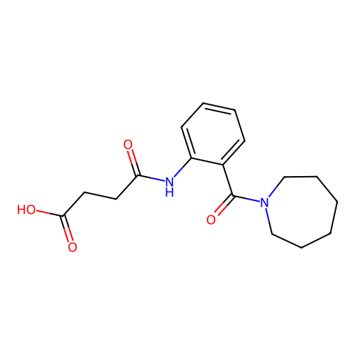 4-[2-(1-Azepanylcarbonyl)anilino]-4-oxobutanoic acid structure