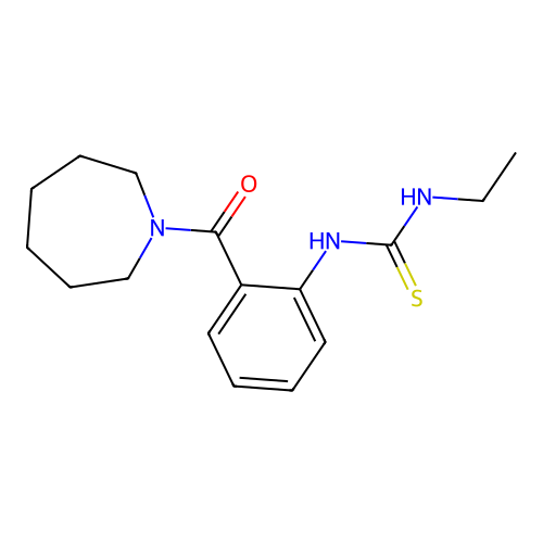 N-[2-(1-azepanylcarbonyl)phenyl]-N'-ethylthiourea structure