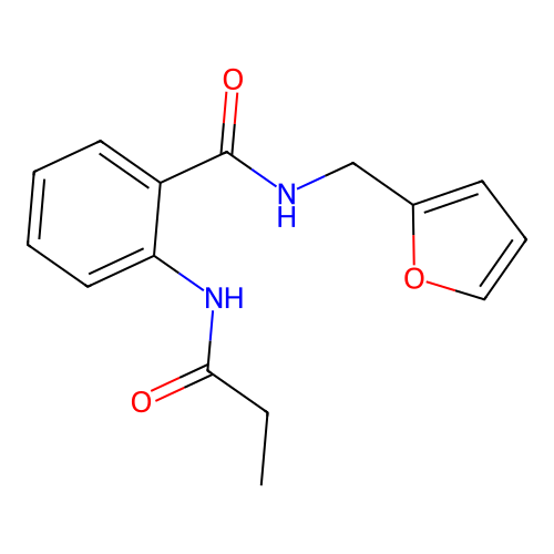N-(furan-2-ylmethyl)-2-(propanoylamino)benzamide structure