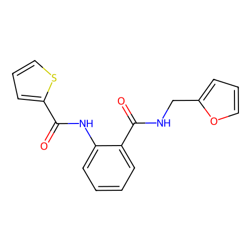 N-[2-(furan-2-ylmethylcarbamoyl)phenyl]thiophene-2-carboxamide structure